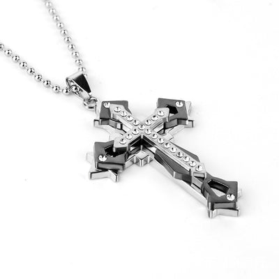 Titanium Cross Necklace – Christian Scripture Pendant