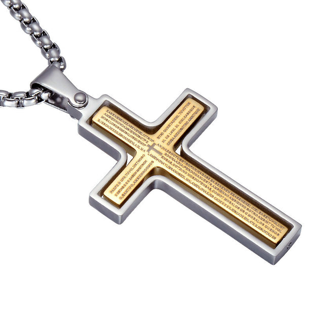 Rotatable Bible Verse Cross Necklace