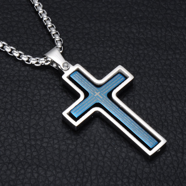 Rotatable Bible Verse Cross Necklace