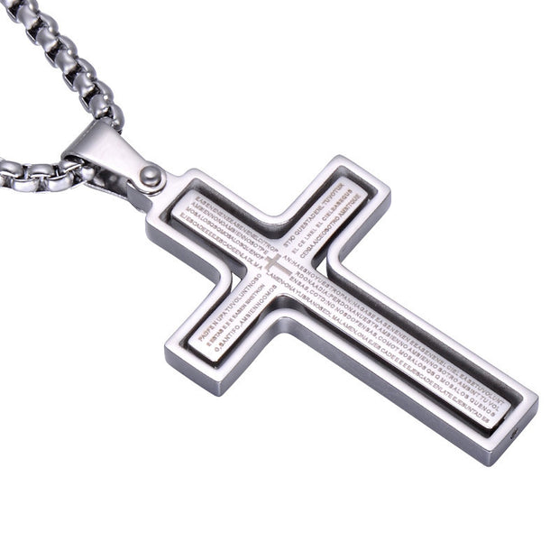 Rotatable Bible Verse Cross Necklace