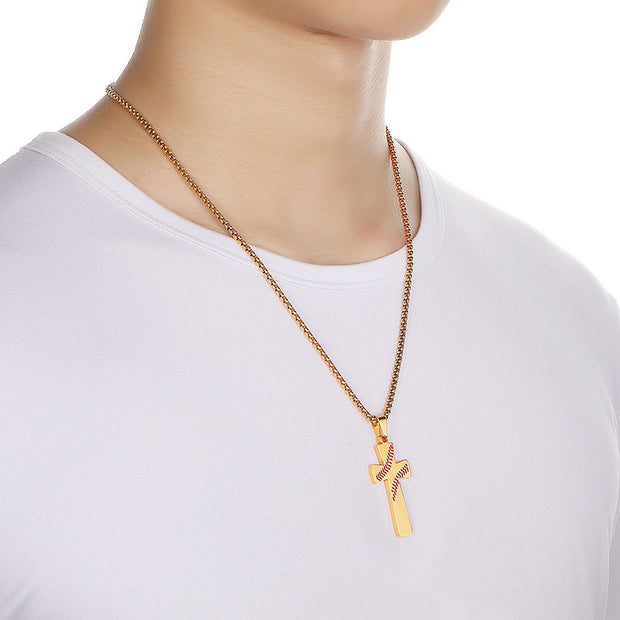 Baseball Cross Necklace – Christian Faith Pendant