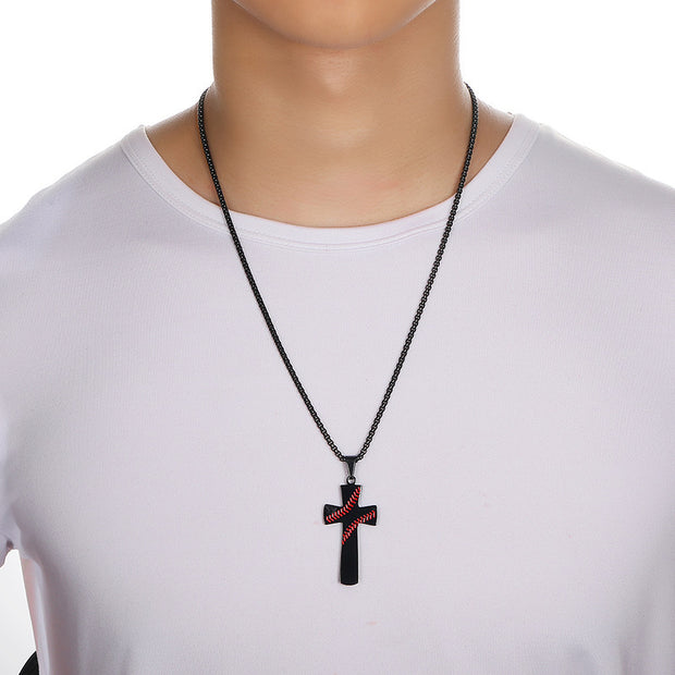 Baseball Cross Necklace – Christian Faith Pendant