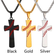 Bible Baseball Cross Pendant Necklace
