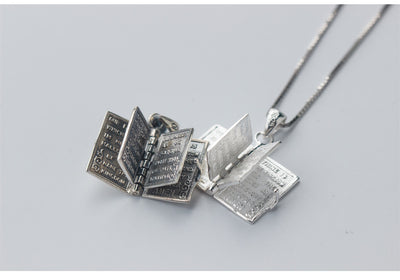 Silver Cross Bible Pendant – Christian Jewelry