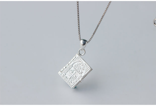 Silver Cross Bible Pendant – Christian Jewelry