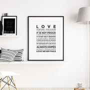 Love Is Patient Wall Art – Bible Verse Canvas