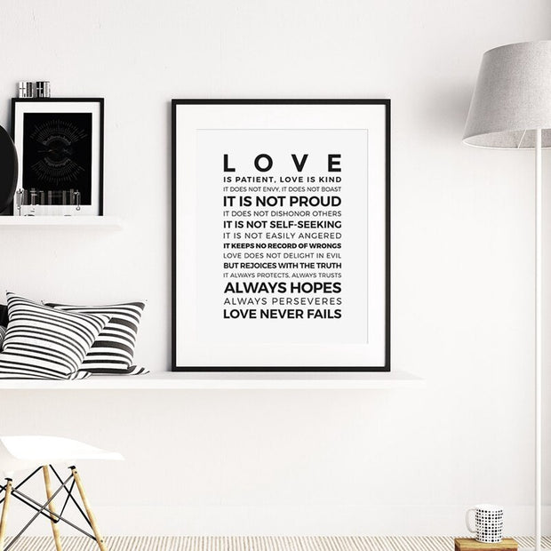 Love Is Patient Wall Art – Bible Verse Canvas