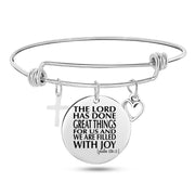 Jesus Bible Verse Bangle – Stainless Steel Christian Bracelet