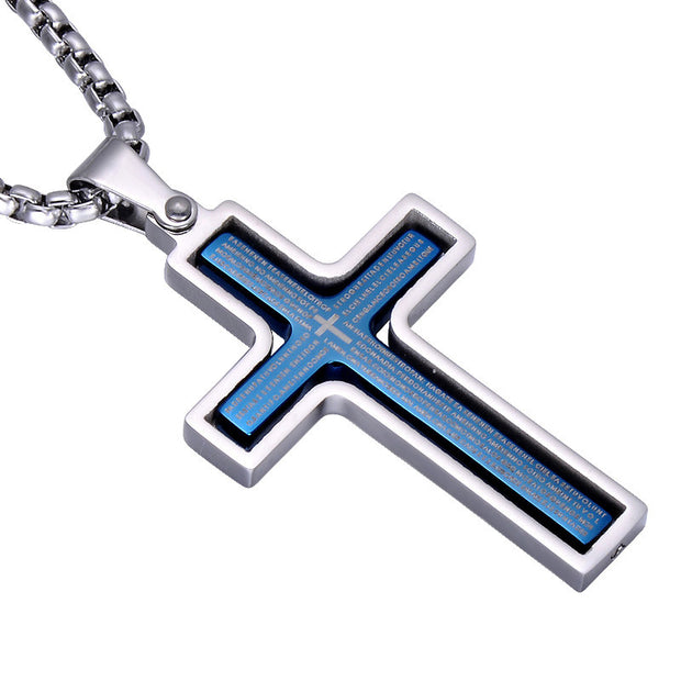 Rotatable Bible Verse Cross Necklace