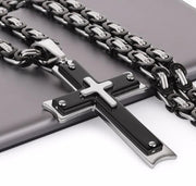 Golden Cross Titanium Pendant Necklace