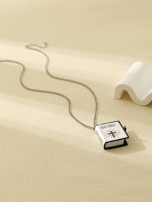Bible Verse Cross Necklace – Stainless Steel Pendant
