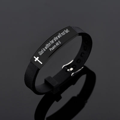 Bible Silicone Bracelet – Laser Scripture Faith Band