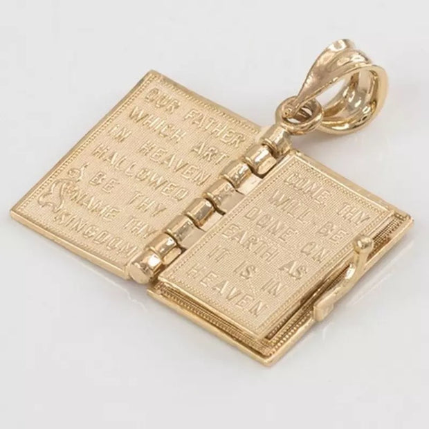 Bible Book Pendant Necklace – Scripture Charm