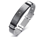 Men’s Christian Cross Charm Bracelet – Adjustable Stainless Steel Wristband
