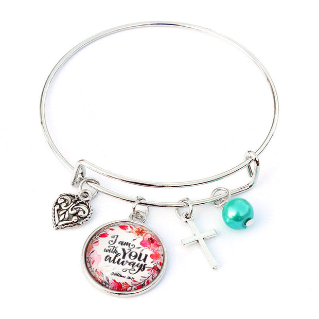 Cross Bible Bracelet – Adjustable Christian Wristband