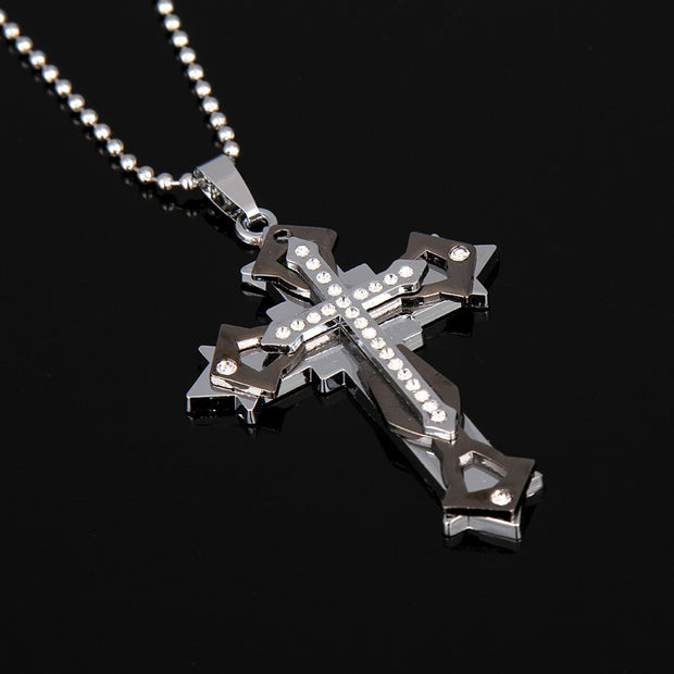 Titanium Cross Necklace – Christian Scripture Pendant