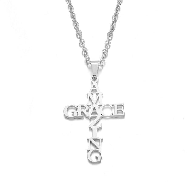 Stainless Steel AMAZING GRACE Necklace