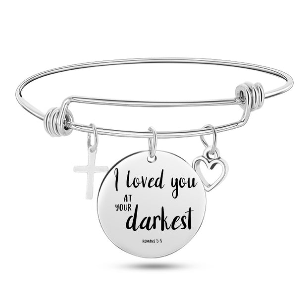 Jesus Bible Verse Bangle – Stainless Steel Christian Bracelet