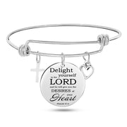 Jesus Bible Verse Bangle – Stainless Steel Christian Bracelet