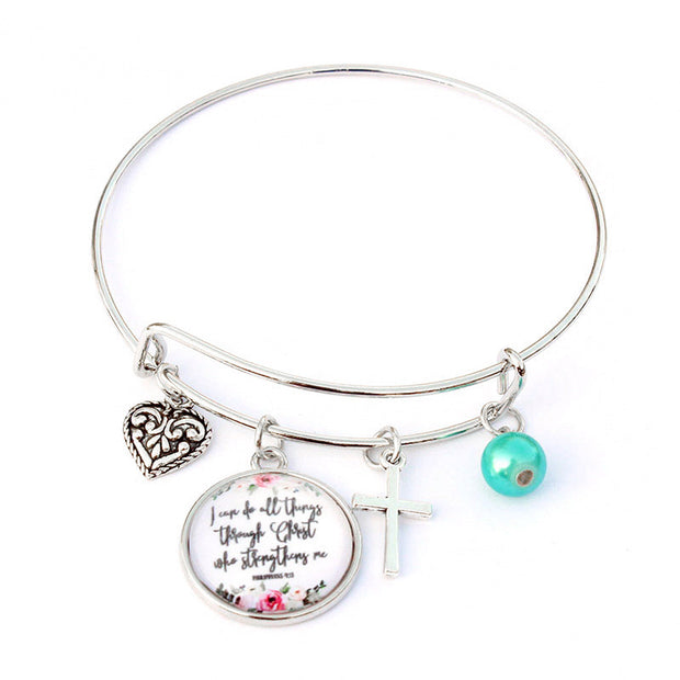 Cross Bible Bracelet – Adjustable Christian Wristband