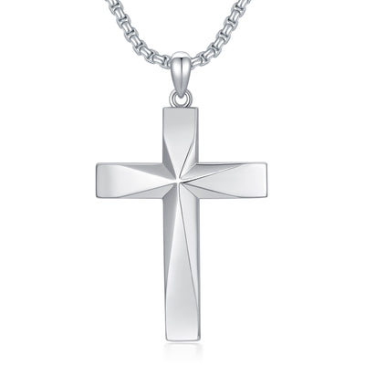 925 Sterling Silver Bible Verse Cross Necklace – Anti-Allergy Pendant