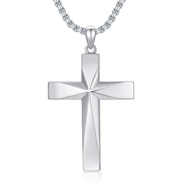 925 Sterling Silver Bible Verse Cross Necklace – Anti-Allergy Pendant