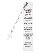 Bible Verse Cross Bookmark Pendant – Stainless Steel Faith Gift