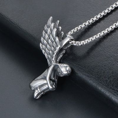 Fallen Angel Pendant – Titanium Necklace Charm