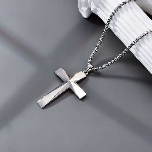925 Sterling Silver Bible Verse Cross Necklace – Anti-Allergy Pendant