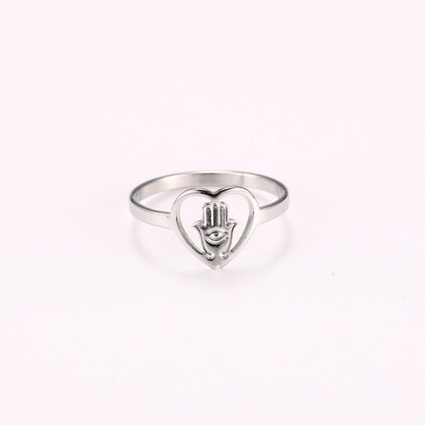 Palm Eye Religion Faith Ring