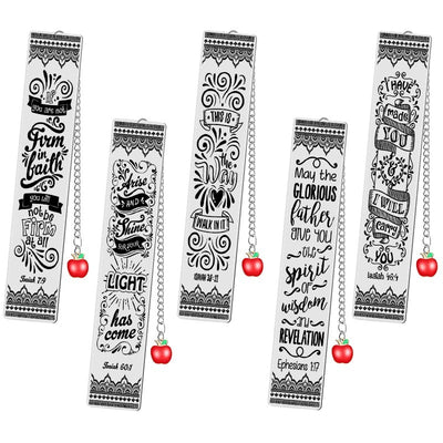 Bible Verse Apple Bookmark Pendant – Stainless Steel Gift
