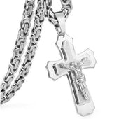 Golden Cross Titanium Pendant Necklace