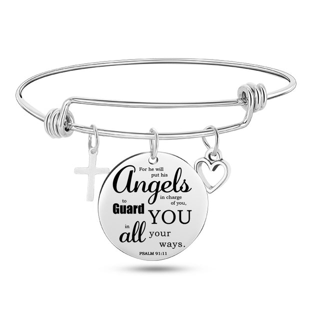 Jesus Bible Verse Bangle – Stainless Steel Christian Bracelet