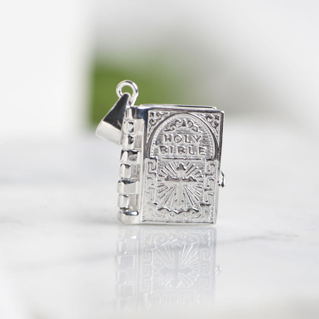 Silver Cross Bible Pendant – Christian Jewelry