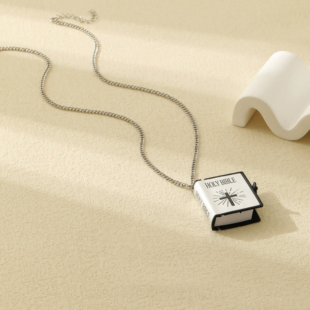 Bible Verse Cross Necklace – Stainless Steel Pendant