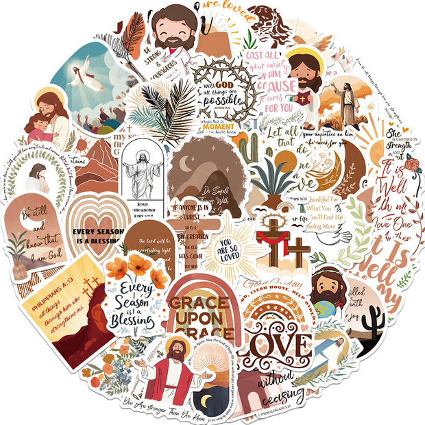 Cartoon Sticker Pack _ Waterproof Faith Stickers