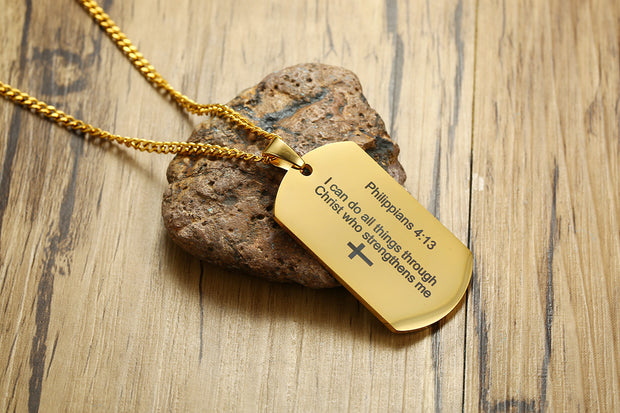 Men's Stainless Steel English Pendant