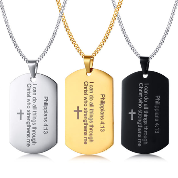 Men's Stainless Steel English Pendant