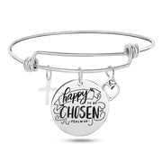 Jesus Bible Verse Bangle – Stainless Steel Christian Bracelet