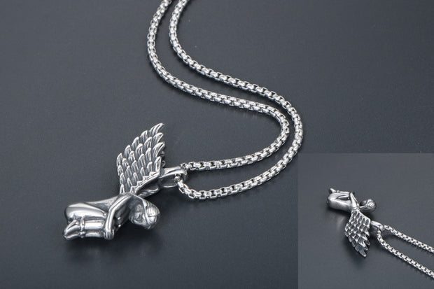 Fallen Angel Pendant – Titanium Necklace Charm
