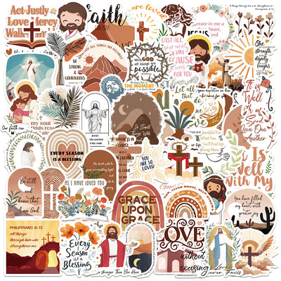Cartoon Sticker Pack _ Waterproof Faith Stickers