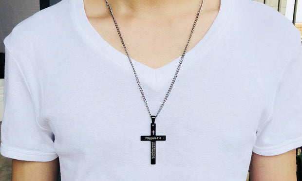 Philippians Bible Verse Necklace – Stainless Steel Pendant