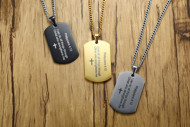 Men's Stainless Steel English Pendant