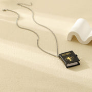 Bible Verse Cross Necklace – Stainless Steel Pendant
